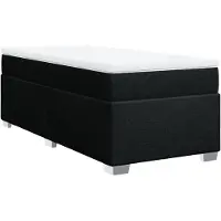 vidaXL Boxspring met matras stof zwart 90x190 cm