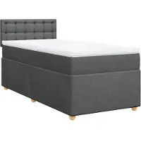 vidaXL Boxspring met matras stof donkergrijs 80x200 cm
