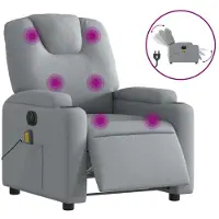 Syfax Massagestoel elektrisch verstelbaar stof lichtgrijs