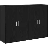 Syfax Dressoir 2 st Zwart Eiken 60 x 31 x 84 cm Bewerkt hout