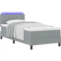 Syfax Boxspring bed met hoofdeinde Lichtgrijs 90 x 190 cm Stof