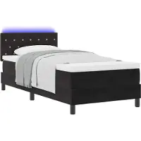 Syfax LED Box Spring Bed met hoofdeinde Zwart 90 x 190 cm Fluweel