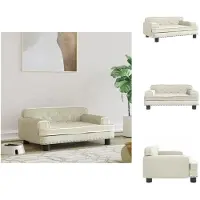 vidaXL Hondenbed, crème, 70x45x30 cm, fluweel - Hondenbedden
