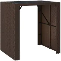 Syfax Bartafel met glazen blad 105x80x110 cm poly rattan bruin