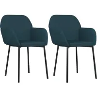 Syfax Eetkamerstoelen 2 st fluweel blauw