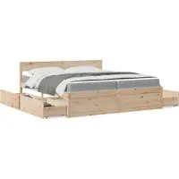 Prolenta Maison Exclusive - Bed met lades en matras, 200 x 200 cm, massief grenenhout