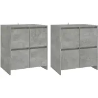 Syfax Dressoirs 2 st 70x41x75 cm bewerkt hout betongrijs