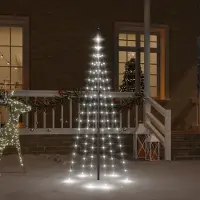 Prolenta Maison Exclusive - LED-kerstboom voor vlaggenmast, koud wit, 108 LED's, 180 cm