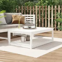Prolenta Maison Exclusive - Tuintafel, wit, 121x82,5x45 cm, massief grenenhout