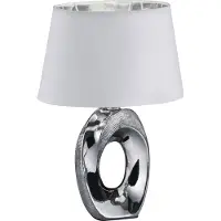 TRIO Tafellamp Taba grijs met witte lampenkap