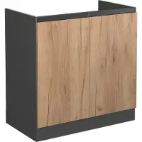 Vicco R-Line Wastafelkast – 80 cm J-vorm, zonder werkblad Krachtige eik goud
