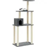 Syfax Kattenkrabpaal met sisal krabpalen 147 cm donkergrijs