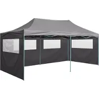 Syfax Partytent met 4 zijwanden inklapbaar 3x6 m staal antraciet