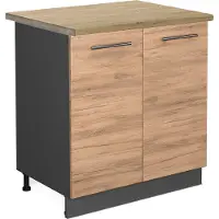 Vicco Fame-Line Wastafelkast – 80 cm, WB Eik Krachtige eik goud