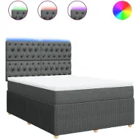 Syfax Boxspring met matras stof donkergrijs 160x200 cm