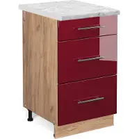 Vicco Fame-Line Keukenonderkast – 50 cm, WB Marmer Bordeauxrode hoogglans