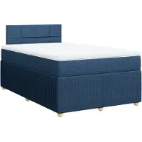 vidaXL Boxspring met matras stof blauw 120x200 cm