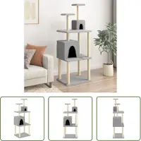 The Living Store De Living Store krabboom met sisal krabpalen, lichtgrijs, 167 cm