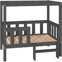 Syfax Hondenmand 95,5x73,5x90 cm massief grenenhout grijs