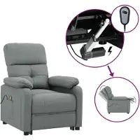 vidaXL Massagestoel elektrisch stof donkergrijs