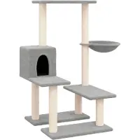 Syfax Kattenmeubel met sisal krabpalen 94,5 cm lichtgrijs