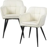 En.casa Eetkamerstoel Birmingham set van 2 fauteuils beige en zwart []