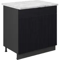 Vicco Fame-Line Wastafelkast – 80 cm, WB Marmer Zwart gestreept