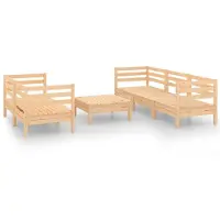 vidaXL 6-delige Loungeset massief grenenhout