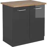 Vicco R-Line Wastafelkast – 80 cm, WB Eik Antraciet Hoogglans