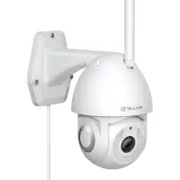 Tellur TLL331451, IP-beveiligingscamera, voor buitengebruik, draadloos, tafelmodel, wit, met lamp