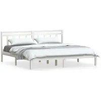 vidaXL Bedframe massief grenenhout wit 160x200 cm