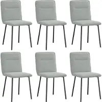 Syfax Eetkamerstoelen 6 st fluweel lichtgrijs