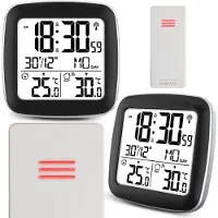 Berdsen Digitaal weerstation met display, thermometer en buitensensor, model BD-903, zilverkleurig
