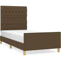 vidaXL Bedframe zonder matras 90x190 cm stof donkerbruin