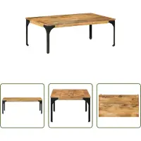 The Living Store Houten Salontafel - Salontafel - Salontafel 100x55x35 cm massief mangohout - Mangoholztafel - Vintage Salontafel - Tv Tafeltje