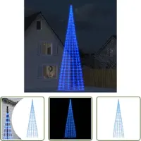 The Living Store De Living Store LED-kerstboom voor vlaggenmast, 3000 LED's, blauw, 800 cm