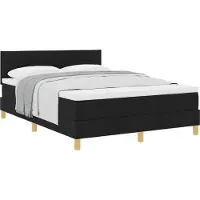 vidaXL Boxspring bed met kussen met hoofdeinde Zwart 140 x 190 cm Stof