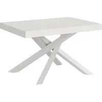 Itamoby Volantis uitschuifbare eettafel, 140/244 x 90 cm, esdoornhout, wit, poten wit