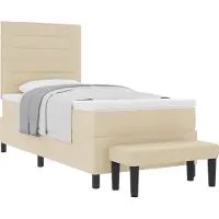 Syfax Boxspringbed met kussen met hoofdeinde Crème 100 x 200 cm Stof