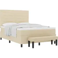 Syfax Boxspringbed met hoofdeinde Crème 140 x 200 cm Stof