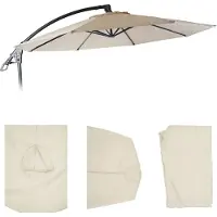 MCW Vervangingshoes voor zweefparasol Deluxe -D14, parasolhoes rond Ø 3m ~ crème zonder klep