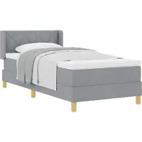 Syfax Boxspringbed met hoofdeinde Lichtgrijs 190 x 90 cm Stof