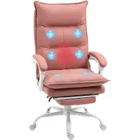 Vinsetto -Massagebureaustoel-74x66x121,5cm-Microvezel (100% polyester)-Roze