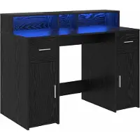 Syfax Bureau met lade Zwart eiken 120 x 55 x 91 cm Bewerkt hout
