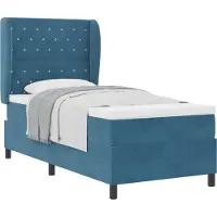 vidaXL Boxspringbed met hoofdeinde Donkerblauw 200 x 90 cm Fluweel