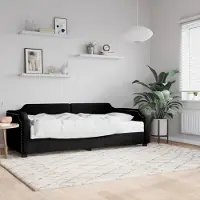 Prolenta Maison Exclusive - Dagbed met matras, zwart, 90x200 cm, stof