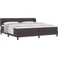 Syfax Boxspringbed met hoofdeinde Donkerbruin 200 x 200 cm Stof