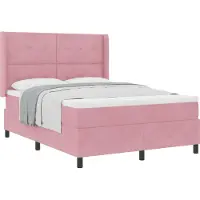 Syfax Boxspringbed met hoofdeinde Roze 140 x 200 cm Fluweel