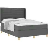 vidaXL Boxspring bed met matras Donkergrijs 160 x 200 cm Stof