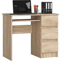 Akord Een klein bureau met 4 lades aan de rechterkant. Afmetingen: Hoogte: 77 cm, Breedte: 90 cm, Diepte: 50 cm